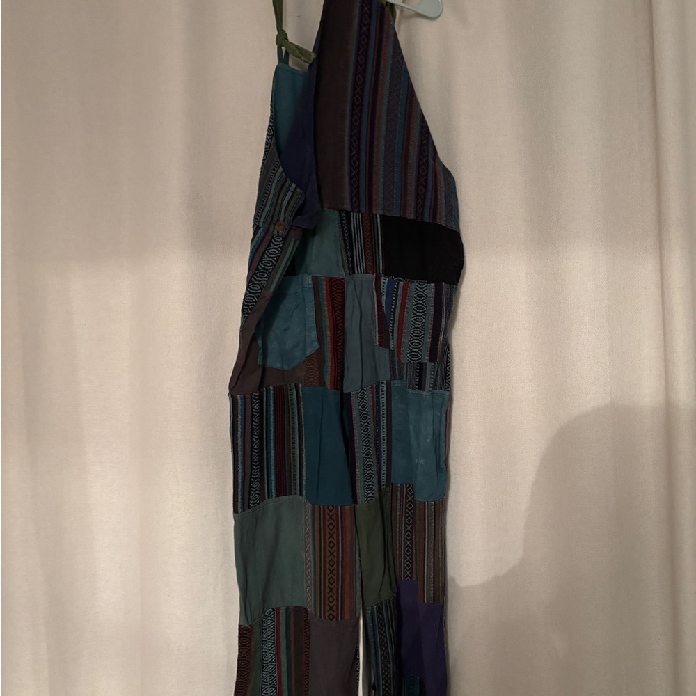 Blue Patchwork Overalls - image 3